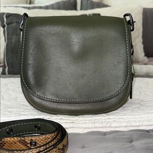 Coach 1941 Saddle 23 Olive/Snake Exotic